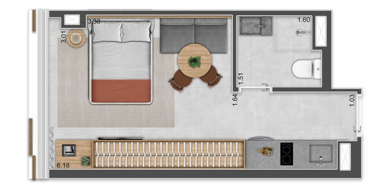 Kitnet-Studio, 23 m² - Foto 9