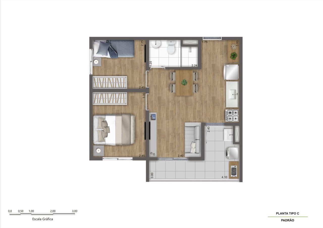 Apartamento, 2 quartos, 38 m² - Foto 24