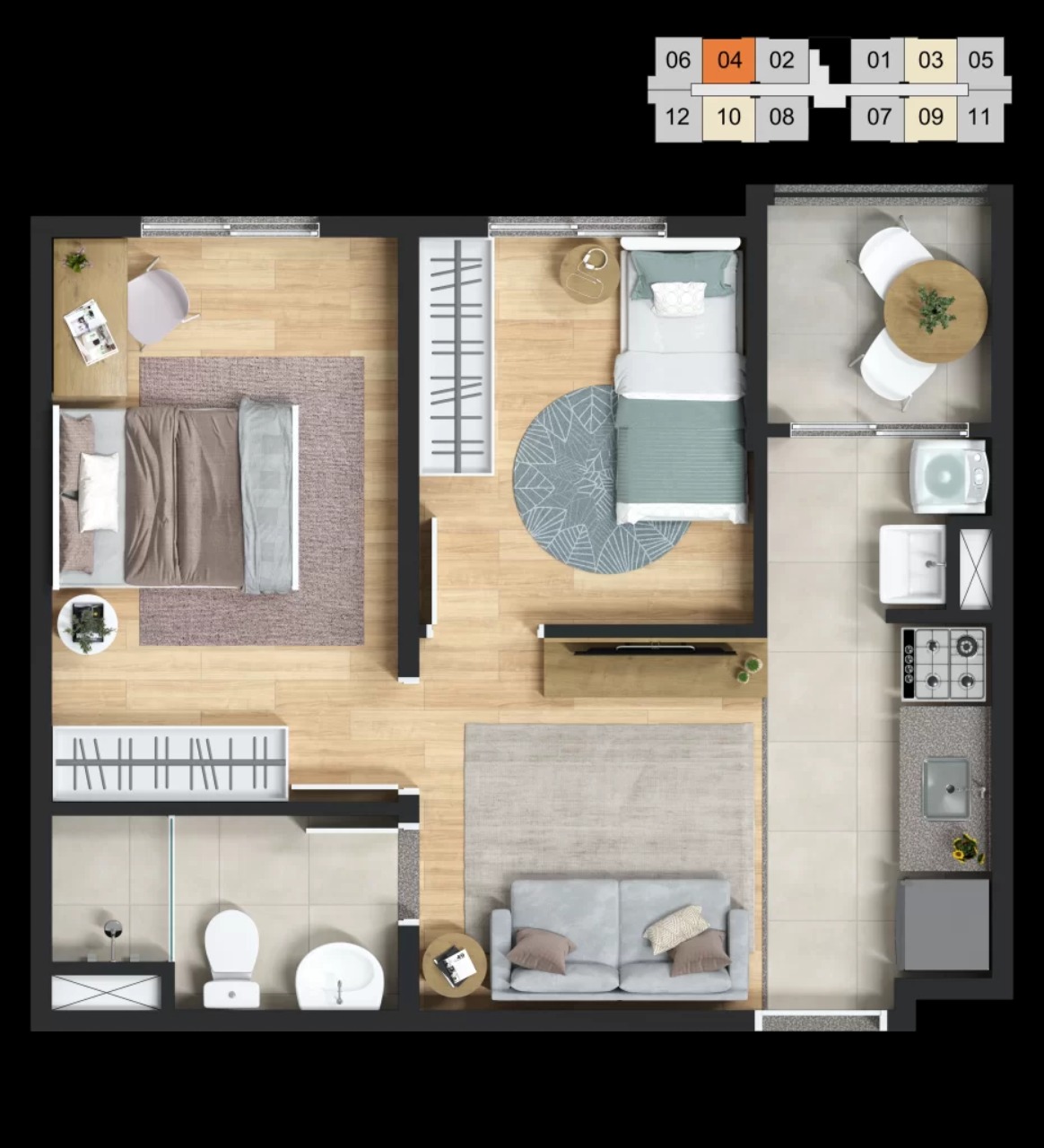 Apartamento, 2 quartos, 35 m² - Foto 19