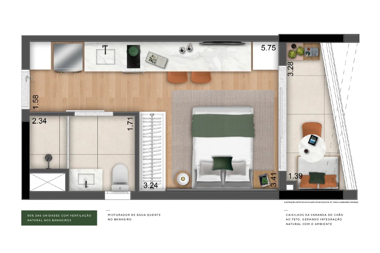 Apartamento, 1 quarto, 26 m² - Foto 7