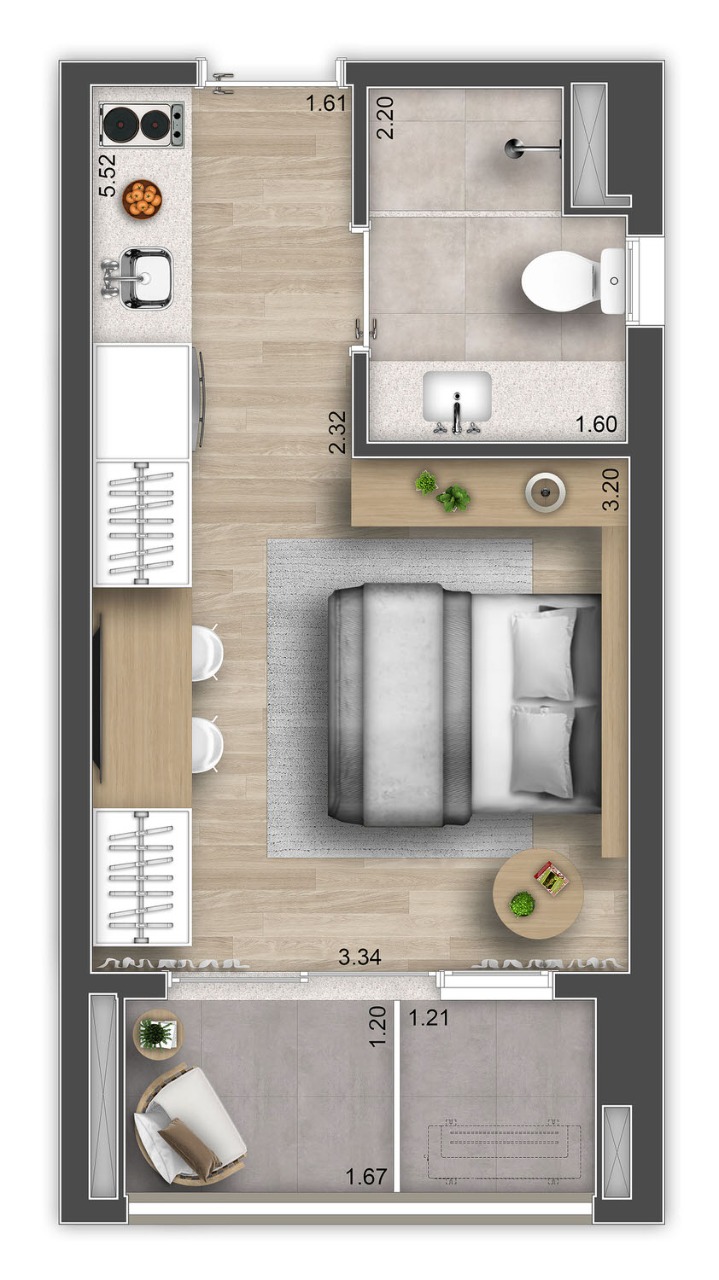 Apartamento, 1 quarto, 26 m² - Foto 12
