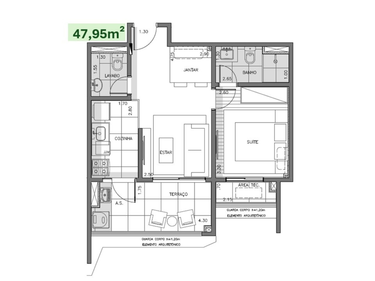 Apartamento, 1 quarto, 47 m² - Foto 14