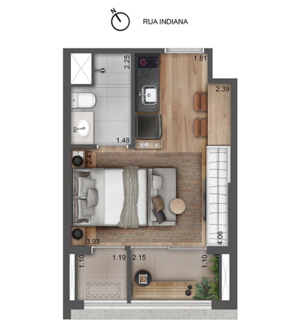 Kitnet-Studio, 29 m² - Foto 3