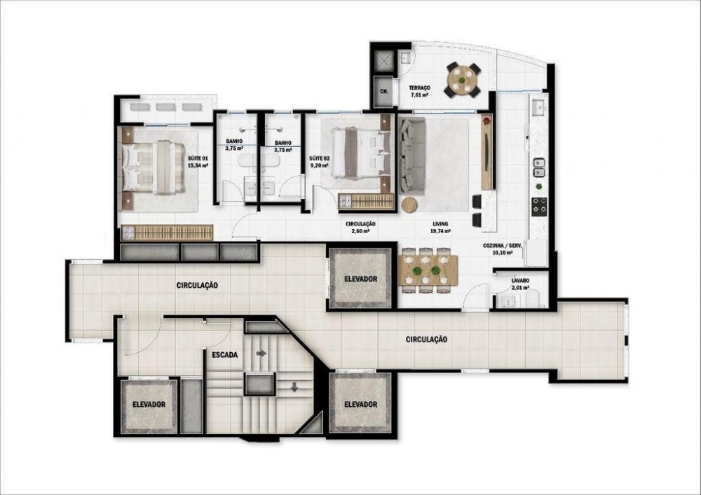 Apartamento à venda em Itajaí-SC, Bairro Fazenda: 3 quartos, 1 suíte, 2 salas, 3 banheiros, 2 vagas, 123m². Venha conferir!
