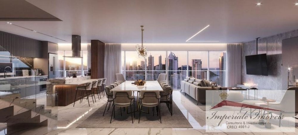 Apartamento de Luxo à venda no Centro de Balneário Camboriú-SC: 4 quartos, 4 suítes, 2 salas, 6 banheiros, 3 vagas, 143m².
