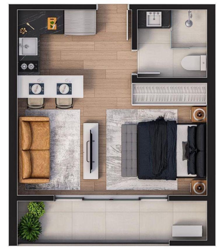 Apartamento à venda no Centro de Itajaí-SC: 2 quartos, 1 suíte, 2 salas, 1 banheiro e 80,94 m² de área.