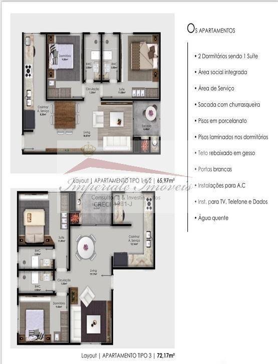 Apartamento à venda em balneário camboriú-sc, ariribá: 2 qua