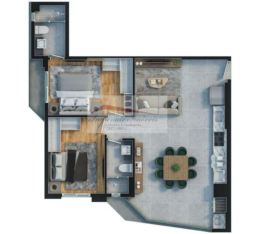 Apartamento à venda em itajaí-sc, vila operária: 2 quartos, 
