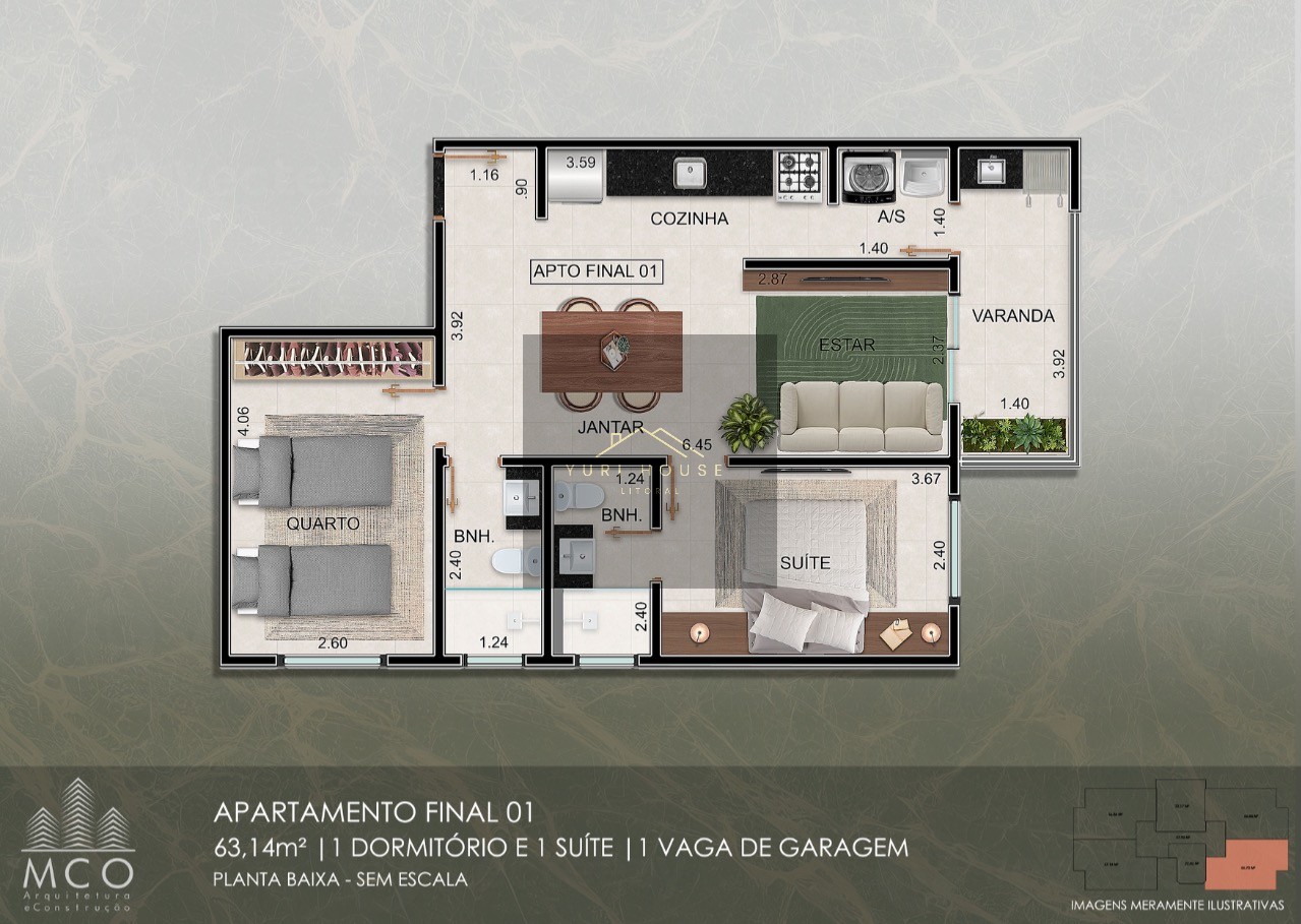 Apartamento, 2 quartos, 63 m² - Foto 8