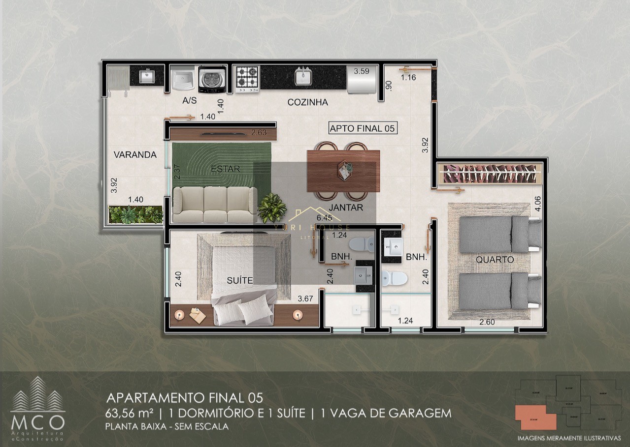 Apartamento, 2 quartos, 63 m² - Foto 10