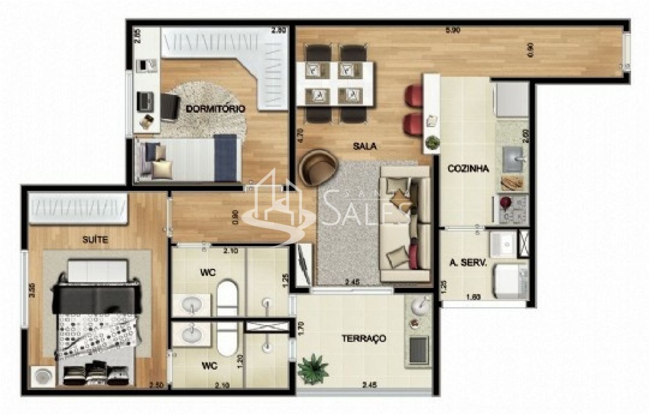 Apartamento, 2 quartos, 64 m² - Foto 13