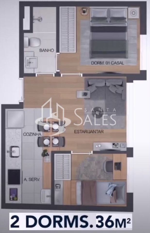 Apartamento, 2 quartos, 37 m² - Foto 15