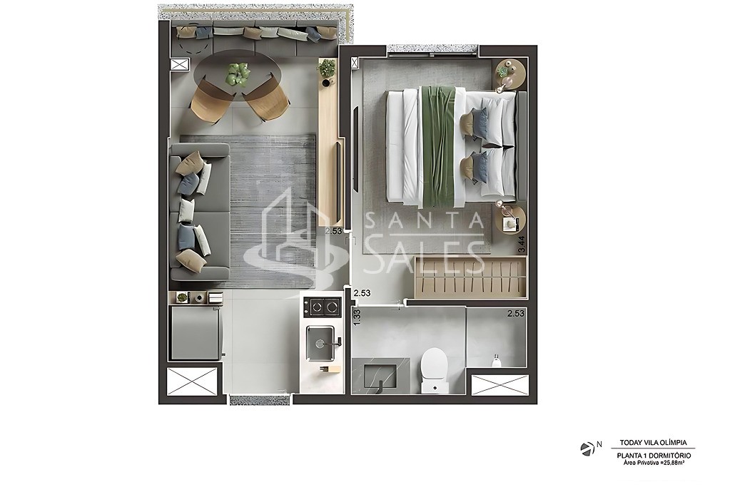 Apartamento, 1 quarto, 27 m² - Foto 13