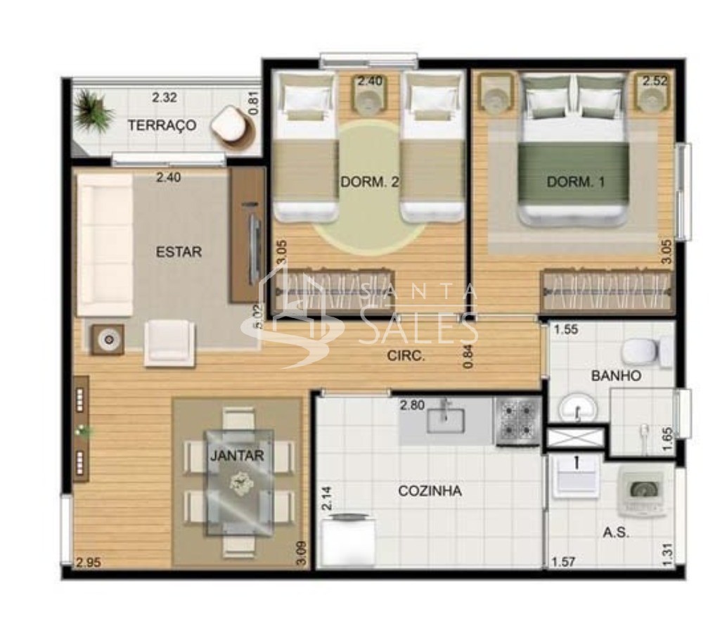 Apartamento, 2 quartos, 52 m² - Foto 11