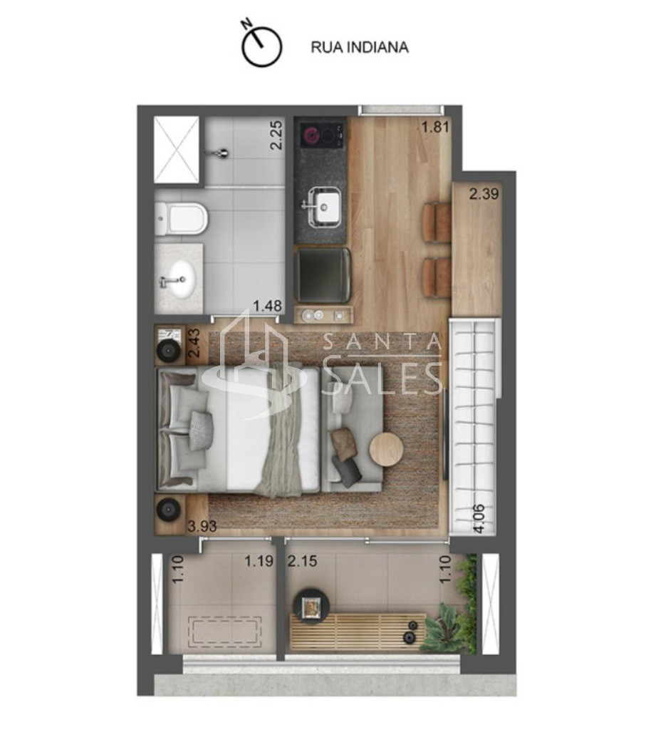Apartamento, 1 quarto, 29 m² - Foto 13