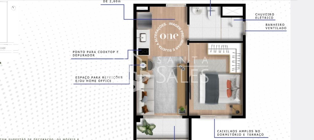 Apartamento, 1 quarto, 28 m² - Foto 3