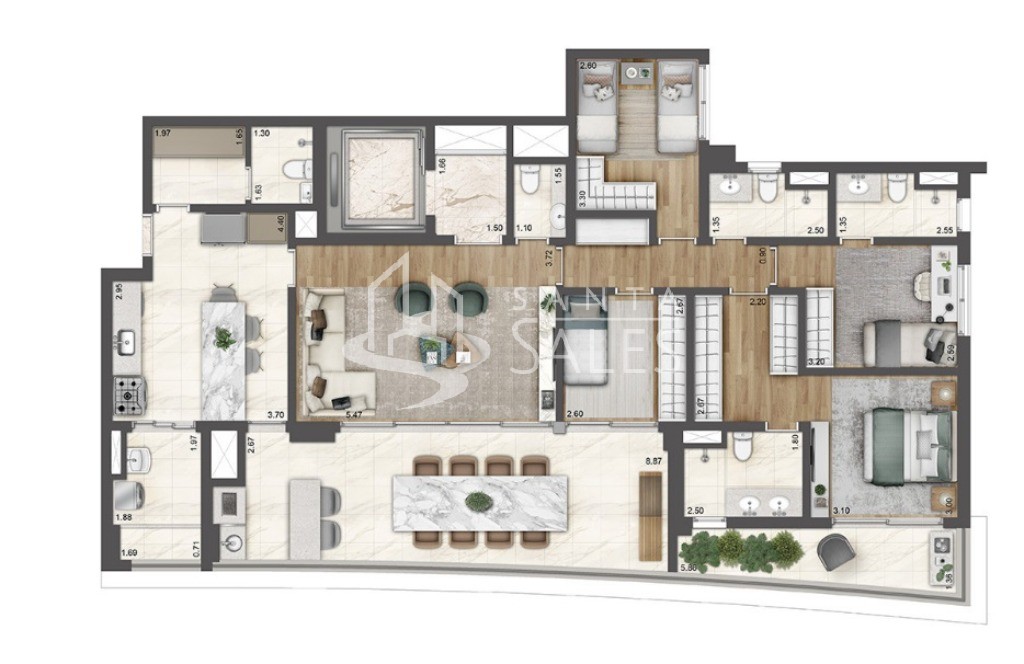 Apartamento, 3 quartos, 166 m² - Foto 14