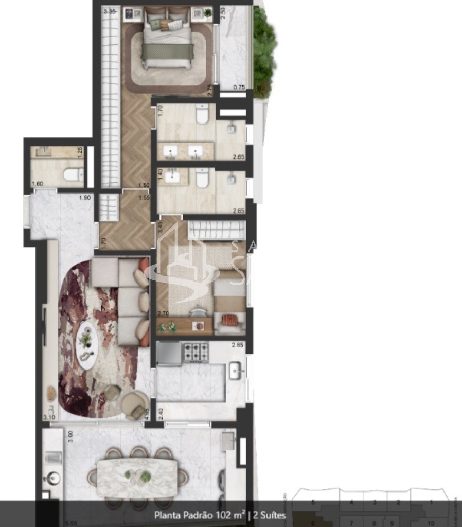 Apartamento, 2 quartos, 102 m² - Foto 2