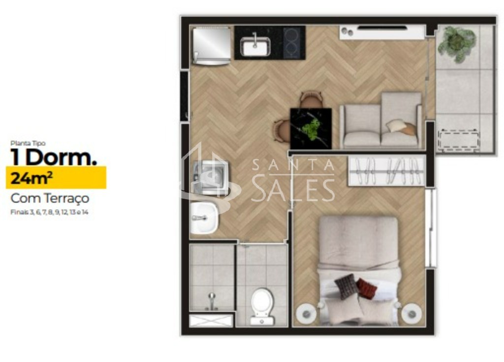 Kitnet-Studio, 26 m² - Foto 17