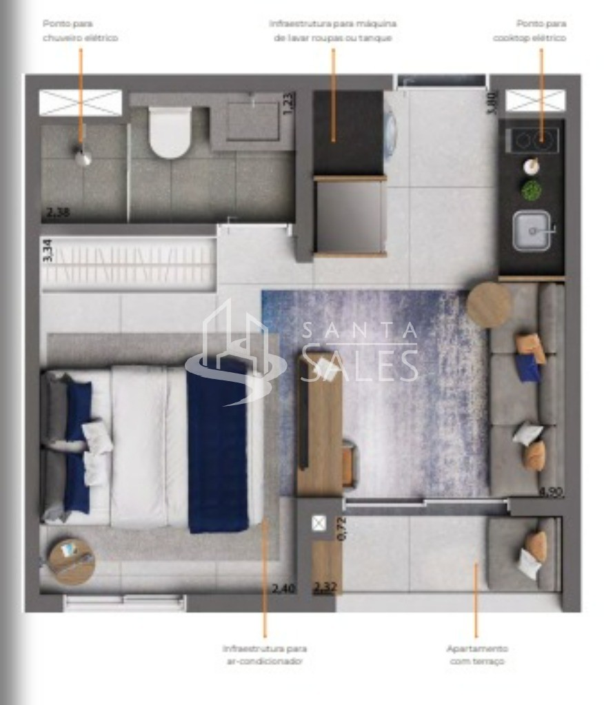 Kitnet-Studio, 25 m² - Foto 4