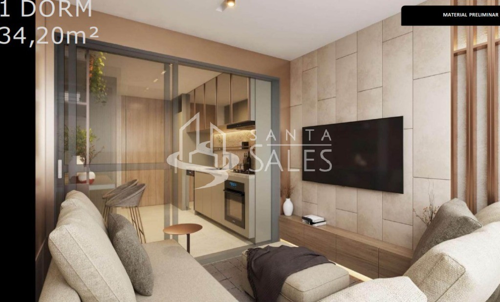 Apartamento, 1 quarto, 34 m² - Foto 1