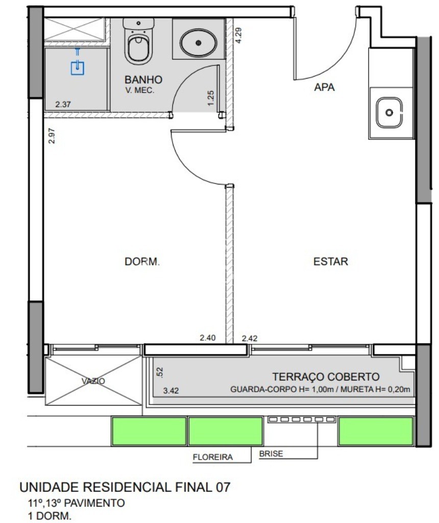 Apartamento, 1 quarto, 27 m² - Foto 9