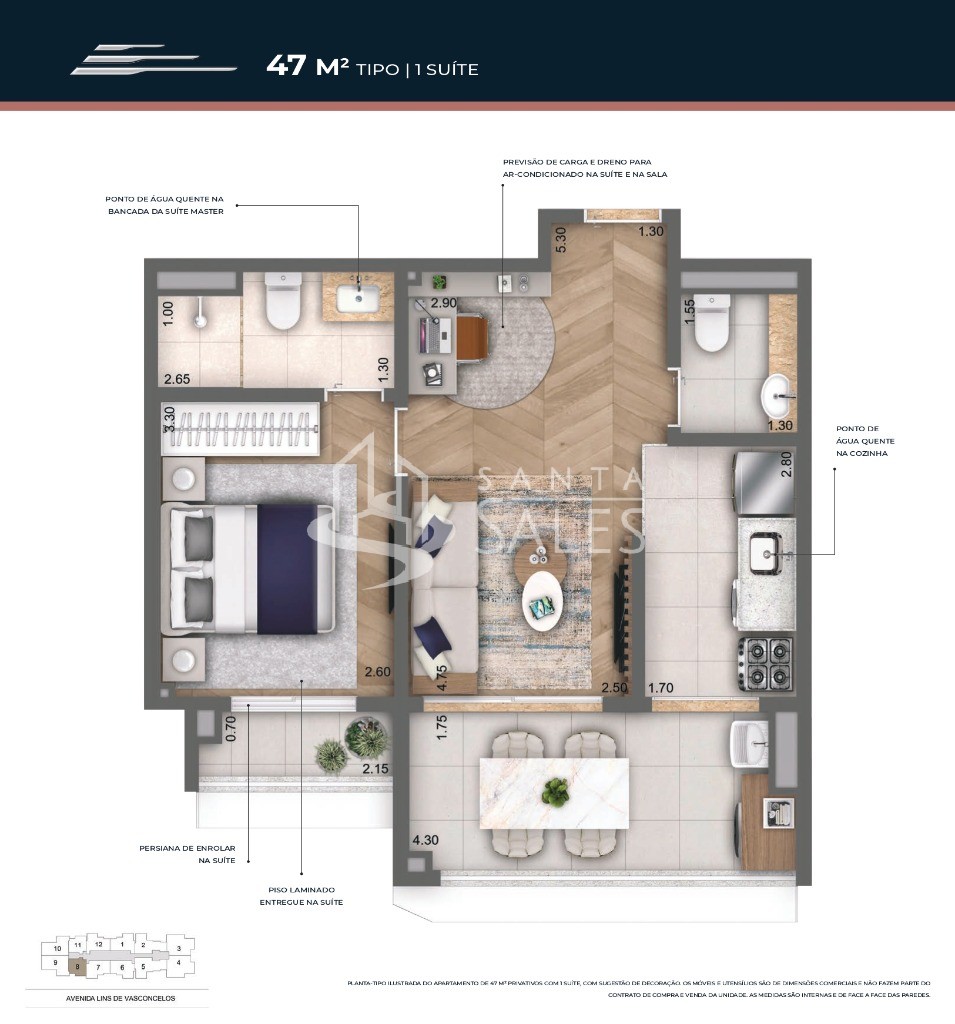 Apartamento, 2 quartos, 47 m² - Foto 11