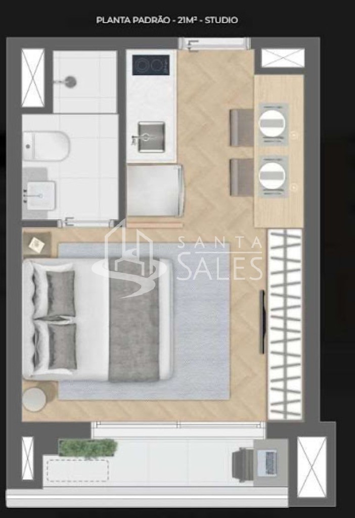 Apartamento, 1 quarto, 21 m² - Foto 44