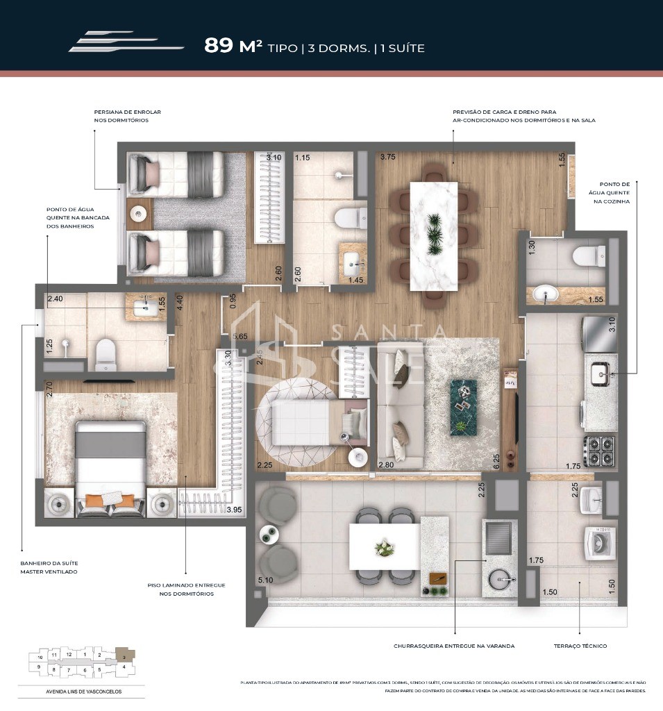 Apartamento, 3 quartos, 89 m² - Foto 12