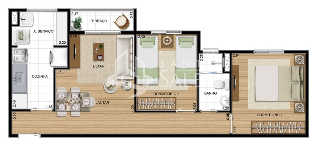 Apartamento, 2 quartos, 52 m² - Foto 26