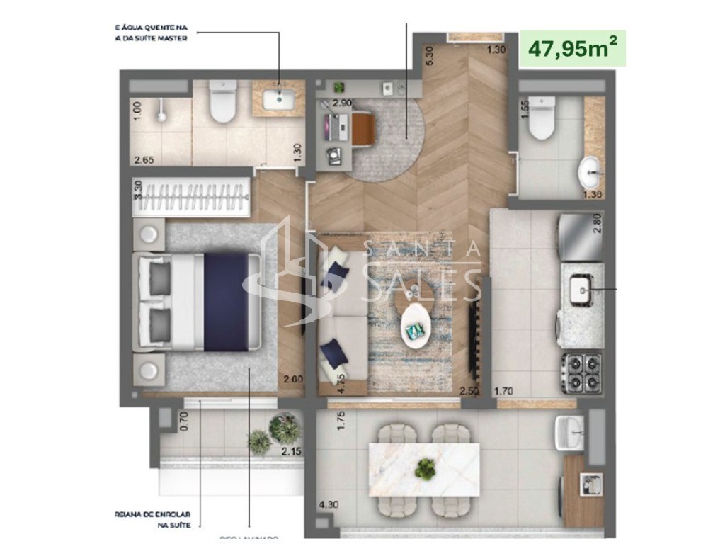 Apartamento, 1 quarto, 49 m² - Foto 29