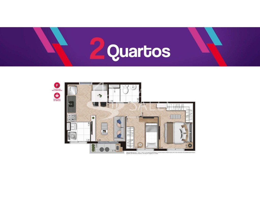 Apartamento, 2 quartos, 37 m² - Foto 24