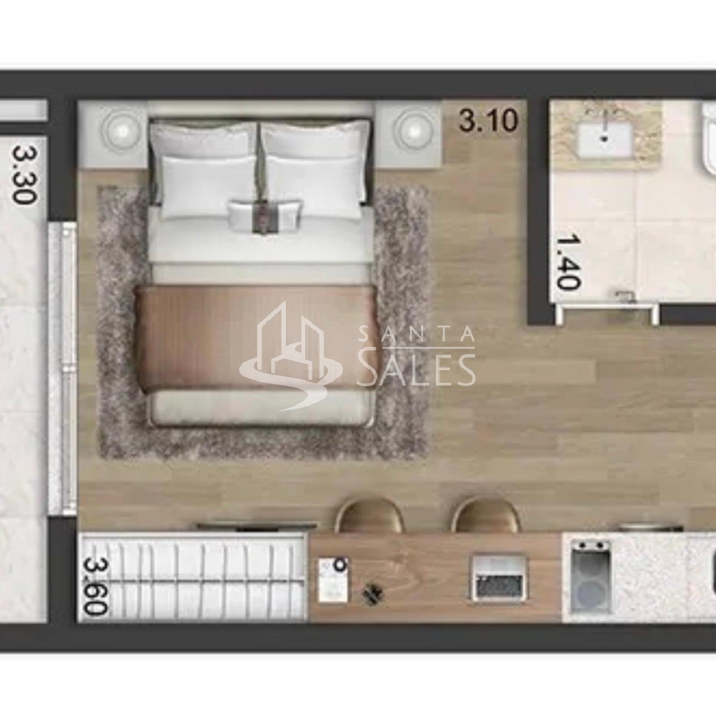 Apartamento, 1 quarto, 28 m² - Foto 5