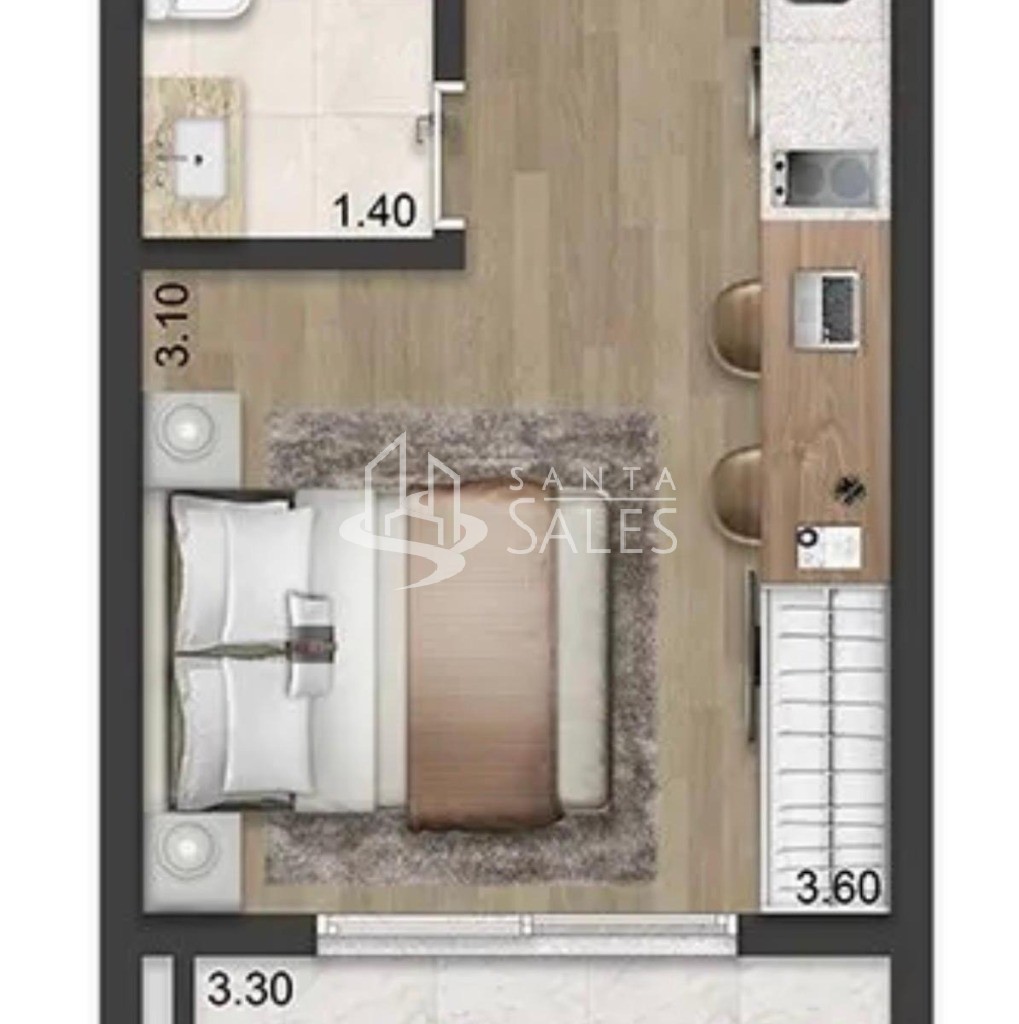 Apartamento, 1 quarto, 28 m² - Foto 12