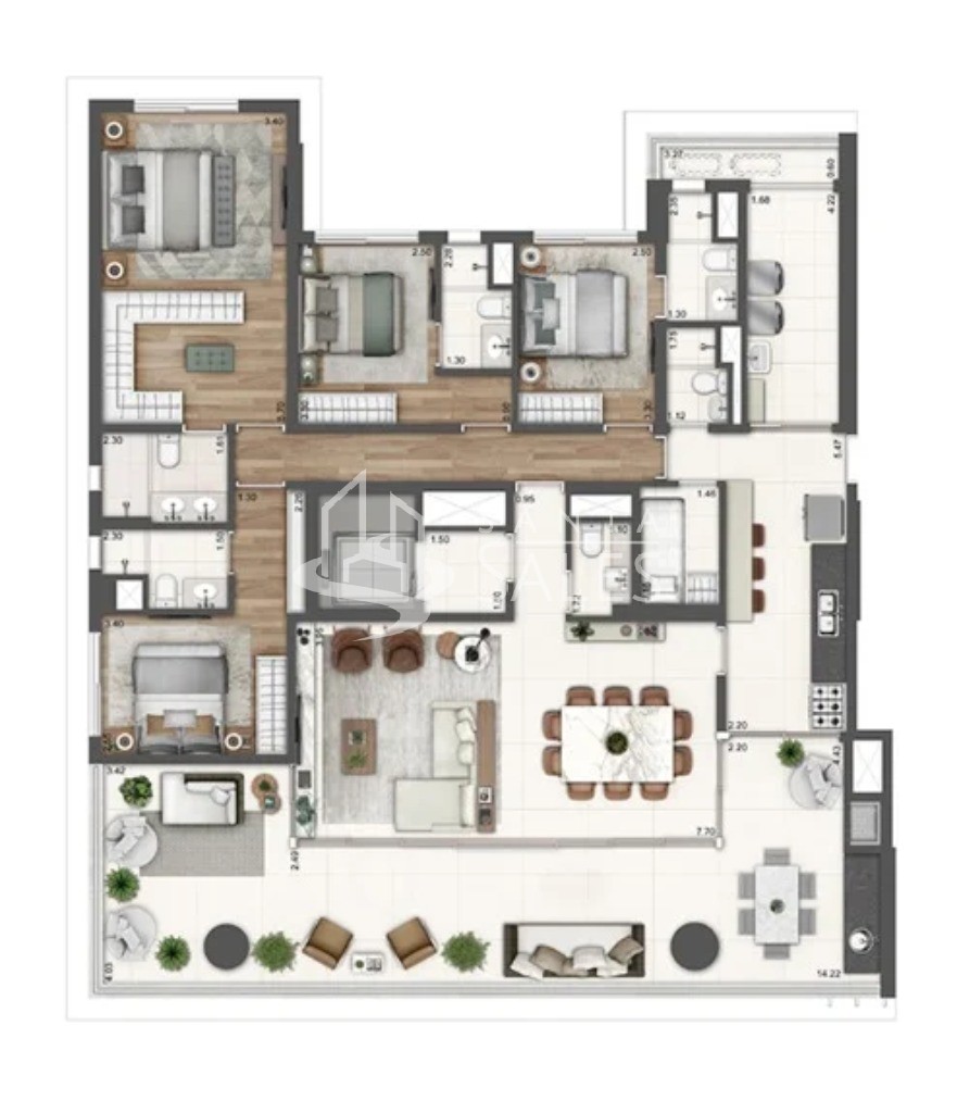 Apartamento, 4 quartos, 210 m² - Foto 10
