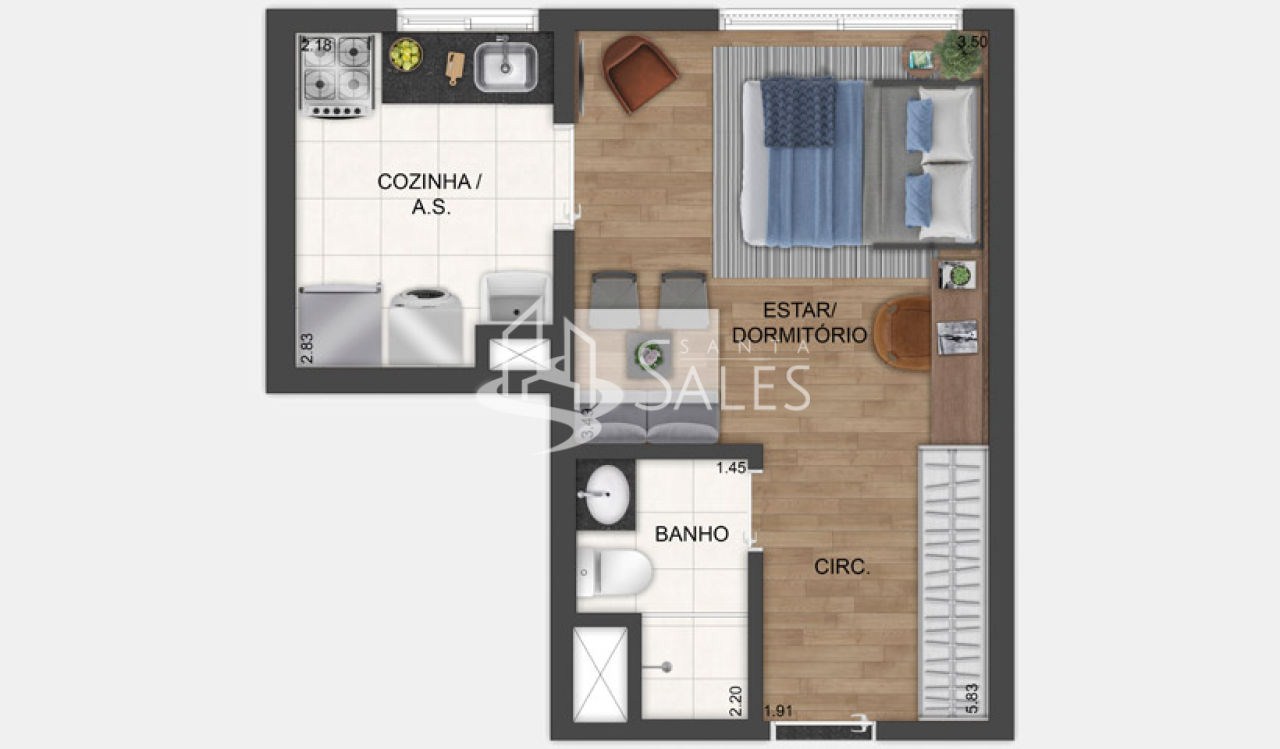 Apartamento, 1 quarto, 28 m² - Foto 35