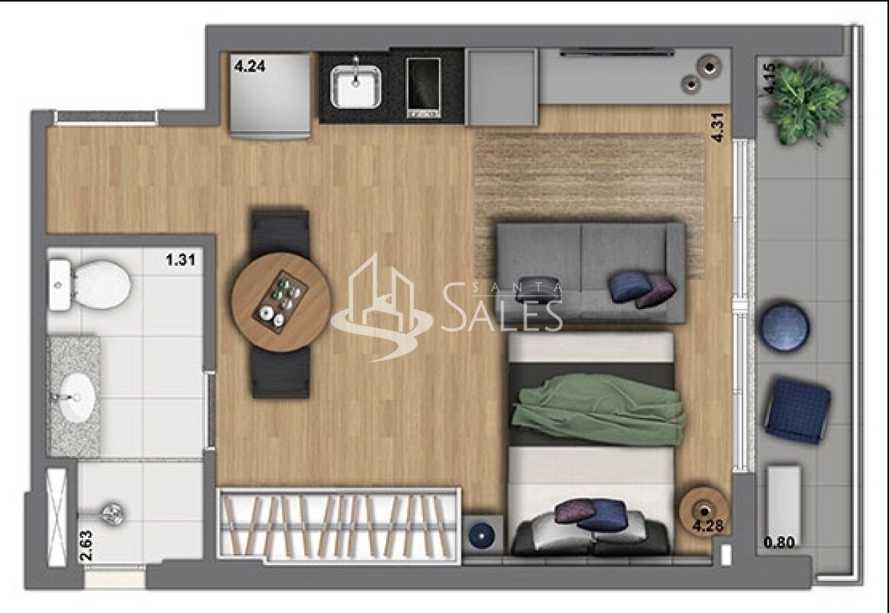 Apartamento, 1 quarto, 30 m² - Foto 25