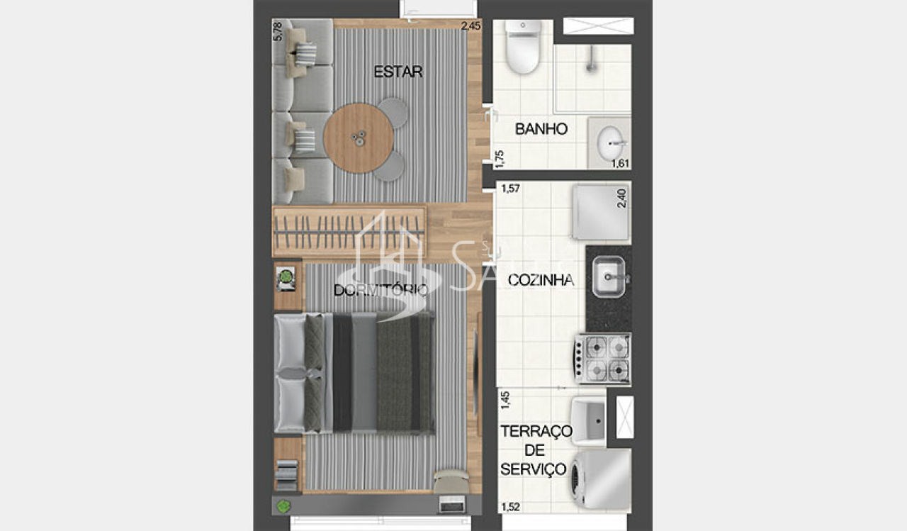 Apartamento, 1 quarto, 28 m² - Foto 34