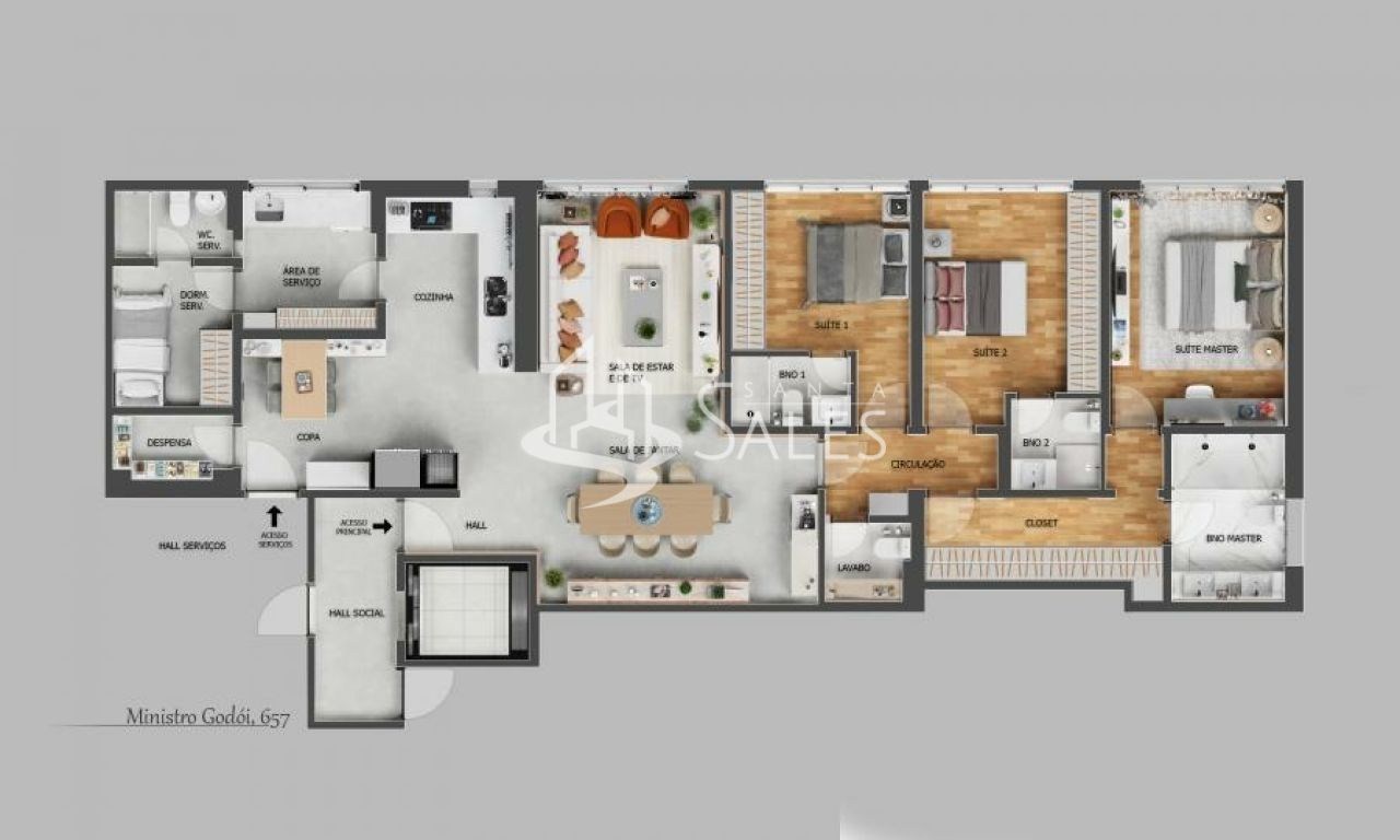 Apartamento, 3 quartos, 149 m² - Foto 1