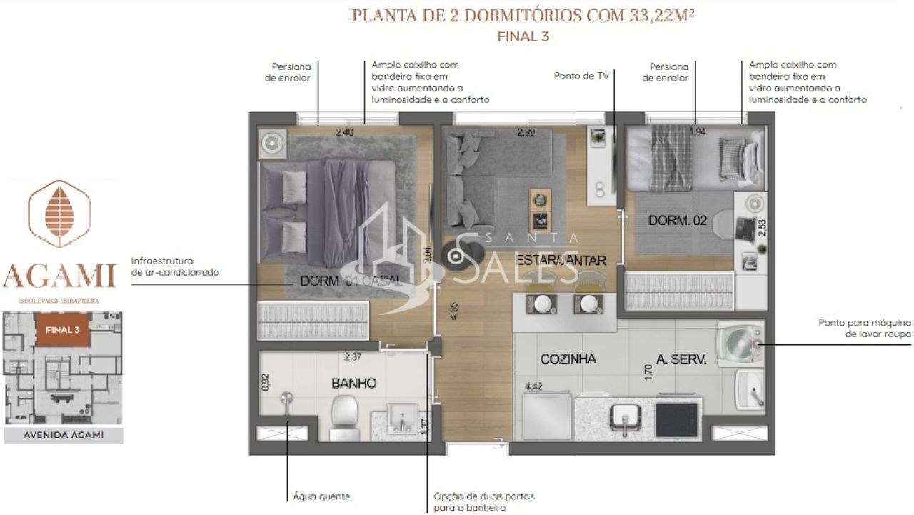 Apartamento, 2 quartos, 33 m² - Foto 21