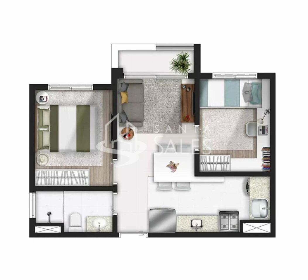 Apartamento, 2 quartos, 40 m² - Foto 9