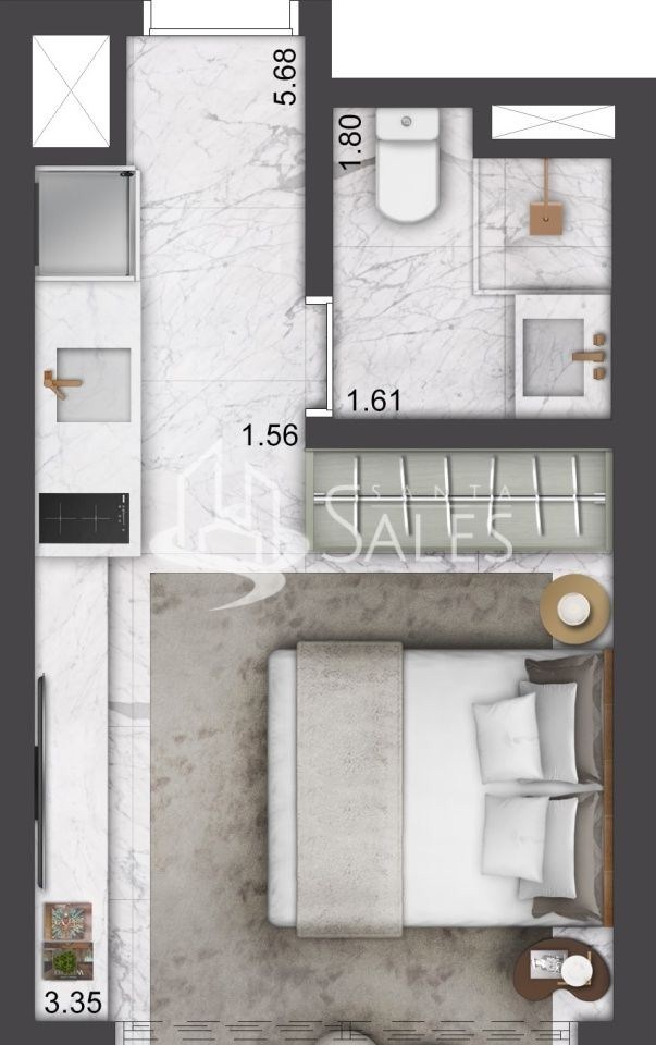 Apartamento, 1 quarto, 25 m² - Foto 1