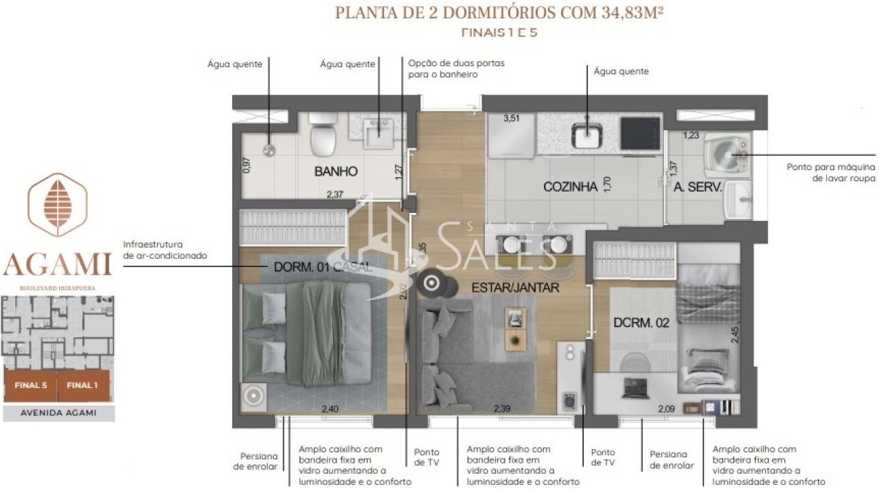 Apartamento, 2 quartos, 34 m² - Foto 21