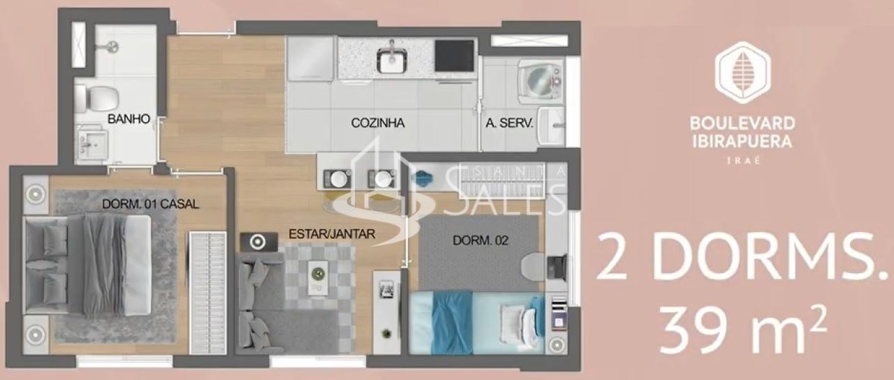 Apartamento, 2 quartos, 38 m² - Foto 22