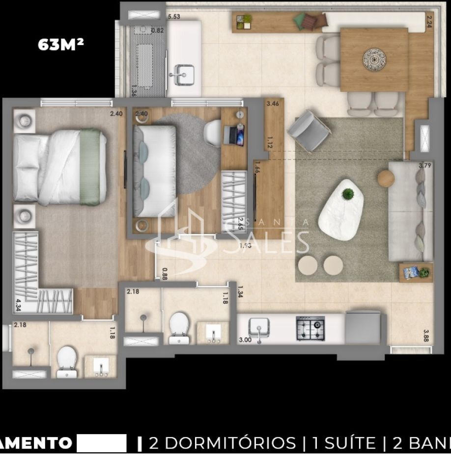 Apartamento, 2 quartos, 63 m² - Foto 20