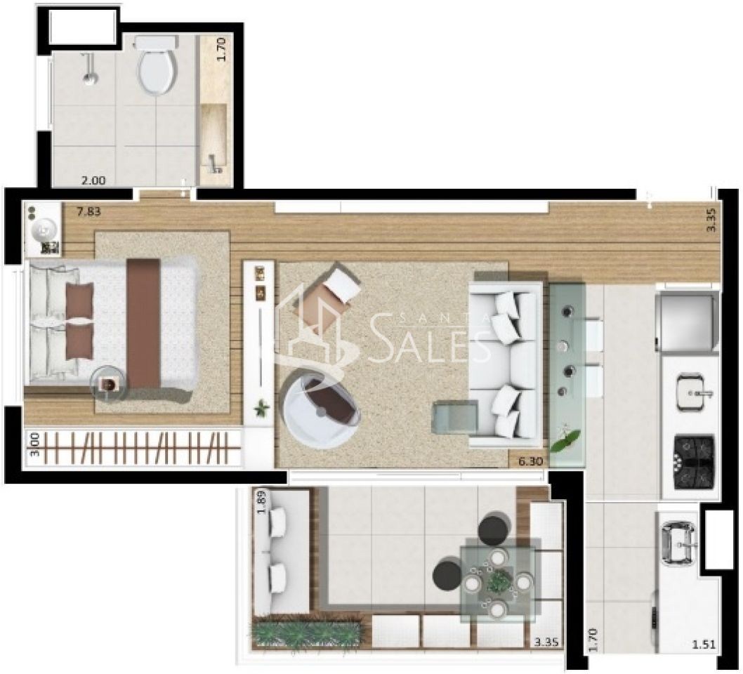 Apartamento, 1 quarto, 45 m² - Foto 20