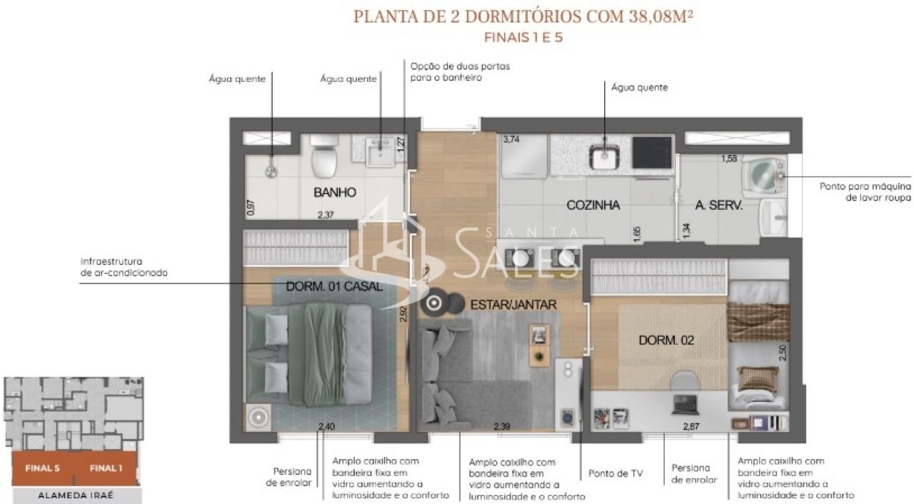 Apartamento, 2 quartos, 38 m² - Foto 33