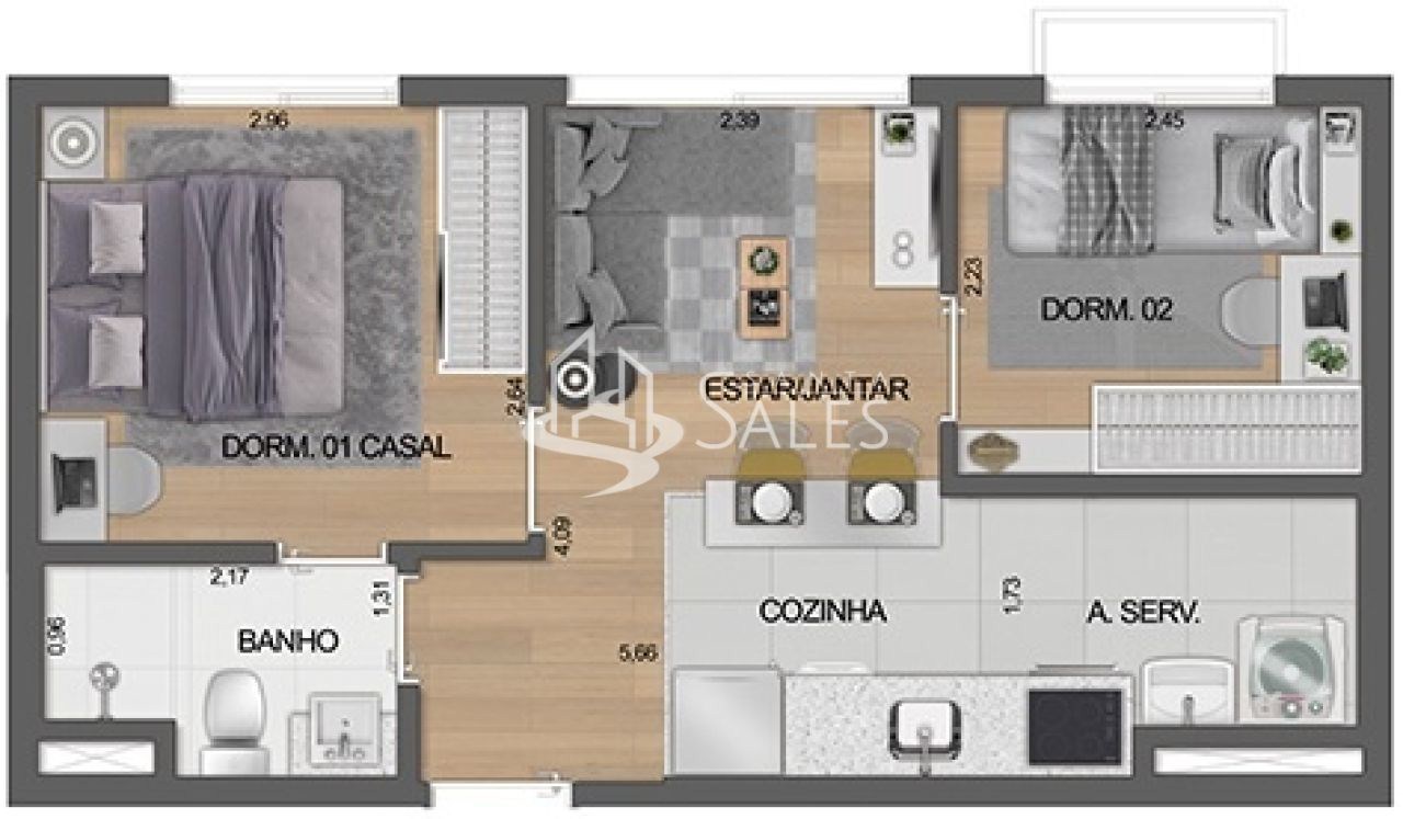Apartamento, 2 quartos, 38 m² - Foto 27