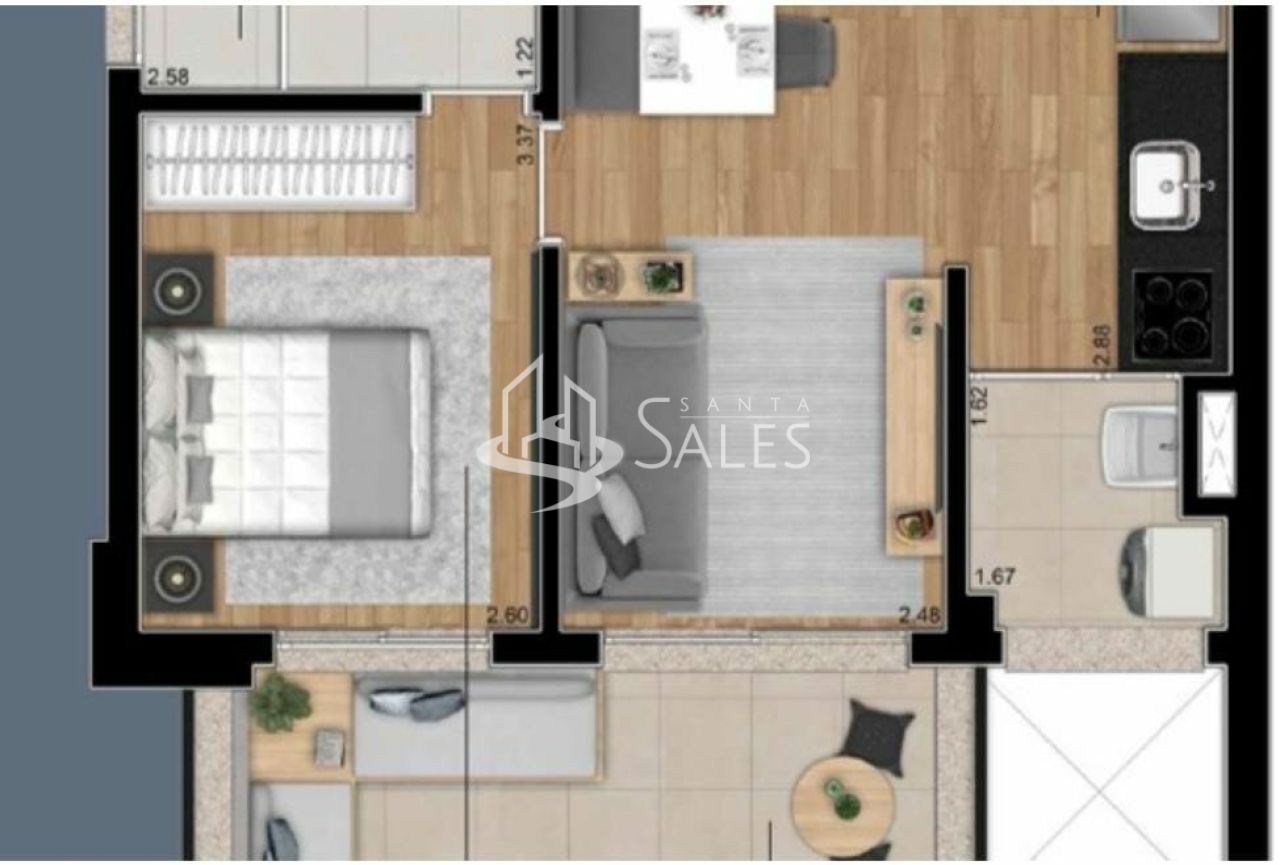 Apartamento, 1 quarto, 49 m² - Foto 2