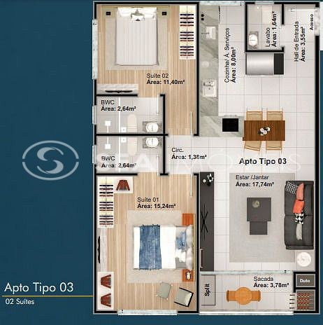 Apartamento, 2 quartos, 80 m² - Foto 33